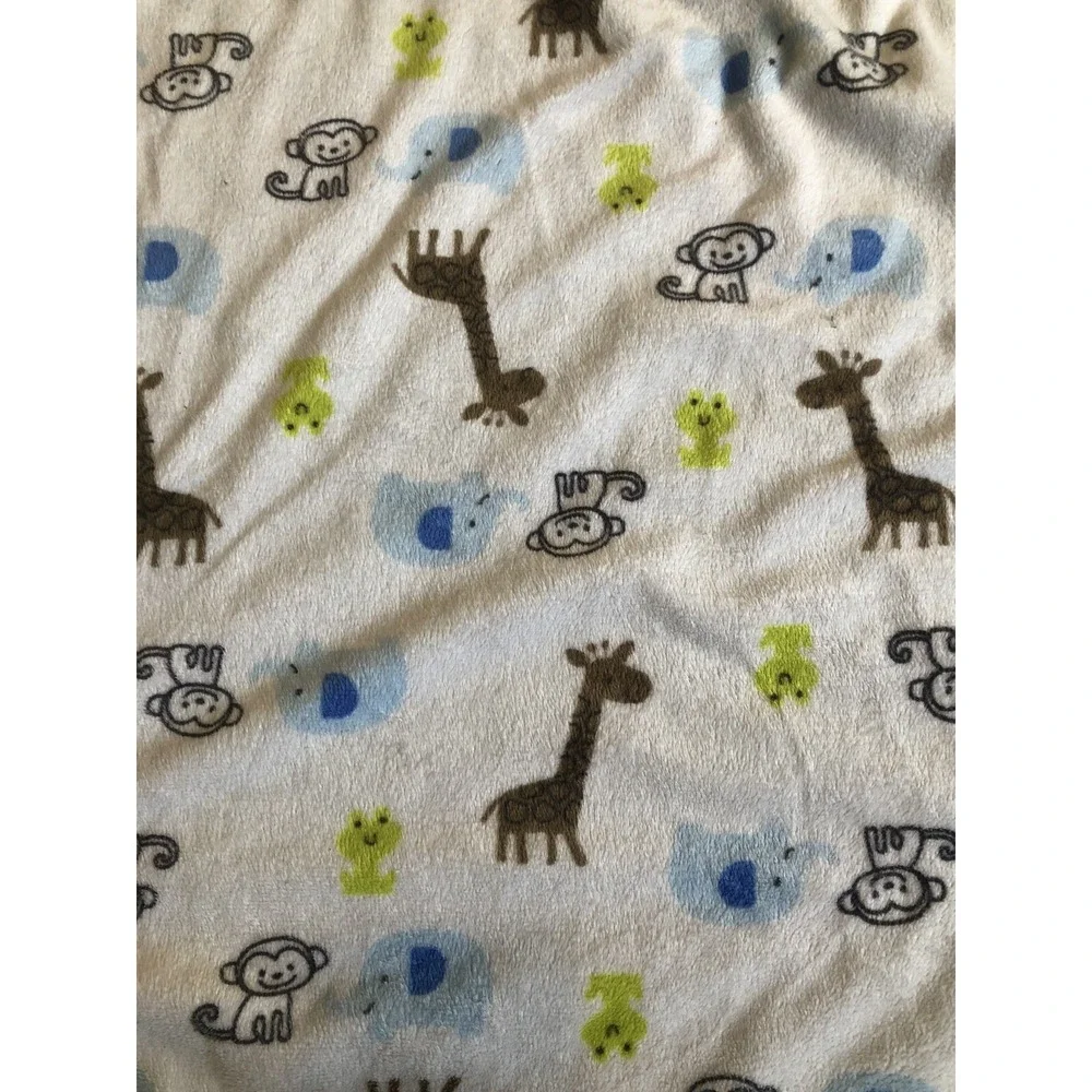 Carter's‎ Just One You Monkey Lovey Baby Blanket Blue Sherpa Giraffe Frog